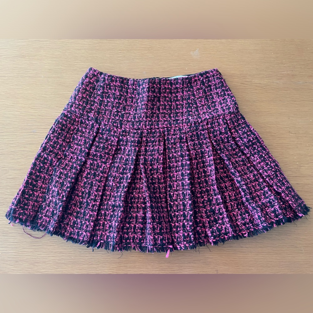 Alice + Olivia Pink and Black Tweed Mini Skirt - Picture 2 of 5
